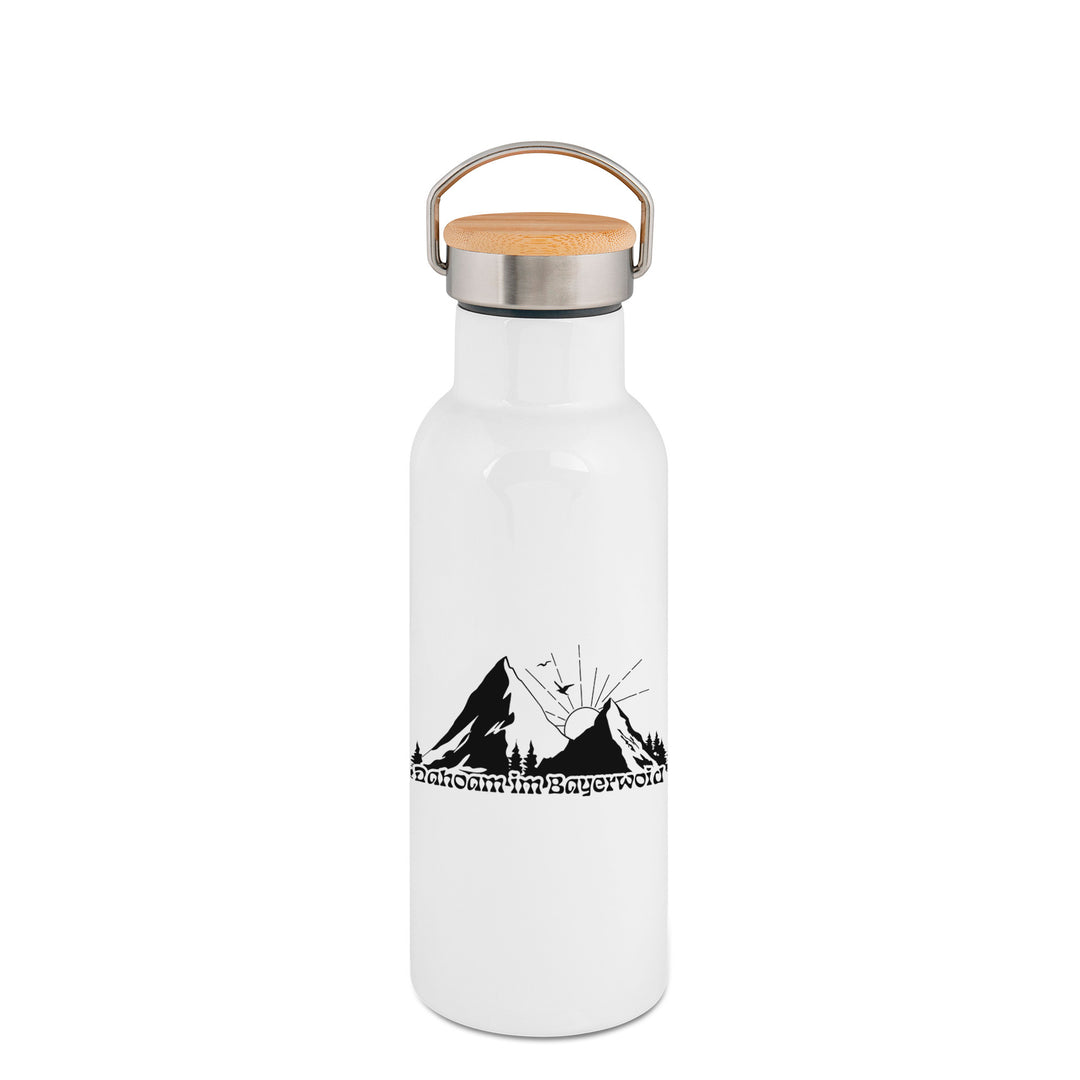 Doppelwandige Thermoflasche mit Bambusdeckel 500 ml Dahoam im Bayerwoid