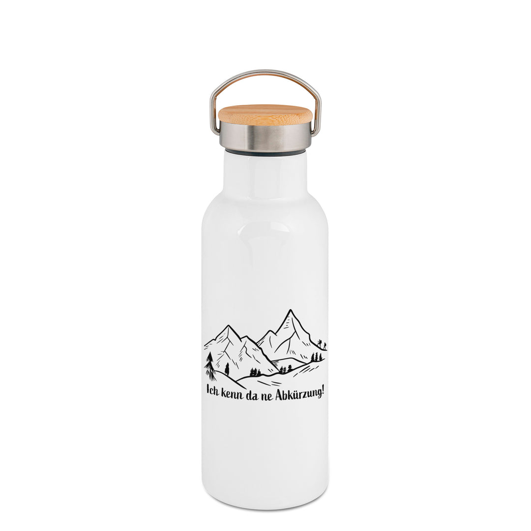 Doppelwandige Thermoflasche mit Bambusdeckel 500 ml Ich kenn da ne Abkürzung