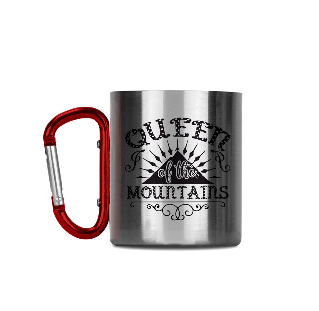 Edelstahltasse mit Karabiner Queen of the Mountains